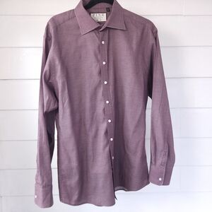 Thomas Pink Jermyn Street Slim Fit Dress Shirt 16.5 42 Plum Purple